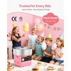 image:imageVEVOR Cotton Candy Machine Commercial 1000W Electric Candy Floss Maker Easy Use with 15 inch Stainless Steel Bowl and Sugar Scoop Makes Hard Candy for Home Kids Birthday Family Party PinkPinkStraight Surface
