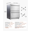 image:imageVEVOR Drawer Refrigerator 24 in Undercounter Beverage Fridge Large Capacity Drink Cooler with 304 Stainless Steel Drawers Temp Control Powerful Compressor for Kitchen Office amp Game Room