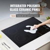 image:imageVEVOR Electric Cooktop 12 inch 2 Burners Builtin Electric Stove Top 3000W Ceramic Top Radiant Cooktop with 11 Heat Levels Glass Panel Knob Control 220240V Hard Wire No Plug30IN
