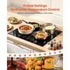 image:imageVEVOR Electric Cooktop 12 inch 2 Burners Builtin Electric Stove Top 3000W Ceramic Top Radiant Cooktop with 11 Heat Levels Glass Panel Knob Control 220240V Hard Wire No Plug24 IN4 BurnerKnob Control
