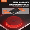 image:imageVEVOR Electric Cooktop 12 inch 2 Burners Builtin Electric Stove Top 3000W Ceramic Top Radiant Cooktop with 11 Heat Levels Glass Panel Knob Control 220240V Hard Wire No Plug30IN