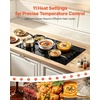 image:imageVEVOR Electric Cooktop 12 inch 2 Burners Builtin Electric Stove Top 3000W Ceramic Top Radiant Cooktop with 11 Heat Levels Glass Panel Knob Control 220240V Hard Wire No Plug36 IN5 BurnerKnob Control