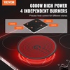 image:imageVEVOR Electric Cooktop 12 inch 2 Burners Builtin Electric Stove Top 3000W Ceramic Top Radiant Cooktop with 11 Heat Levels Glass Panel Knob Control 220240V Hard Wire No Plug24IN