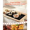 image:imageVEVOR Electric Cooktop 12 inch 2 Burners Builtin Electric Stove Top 3000W Ceramic Top Radiant Cooktop with 11 Heat Levels Glass Panel Knob Control 220240V Hard Wire No Plug30 IN4 BurnerKnob Control