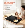 image:imageVEVOR Electric Cooktop 12 inch 2 Burners Builtin Electric Stove Top 3000W Ceramic Top Radiant Cooktop with 11 Heat Levels Glass Panel Knob Control 220240V Hard Wire No Plug30 IN4 BurnerKnob Control