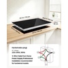image:imageVEVOR Electric Cooktop 12 inch 2 Burners Builtin Electric Stove Top 3000W Ceramic Top Radiant Cooktop with 11 Heat Levels Glass Panel Knob Control 220240V Hard Wire No Plug30 IN4 BurnerKnob Control
