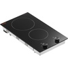 image:imageVEVOR Electric Cooktop 12 inch 2 Burners Builtin Electric Stove Top 3000W Ceramic Top Radiant Cooktop with 11 Heat Levels Glass Panel Knob Control 220240V Hard Wire No Plug12 IN2 BurnersKnob Control