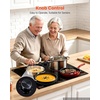 image:imageVEVOR Electric Cooktop 12 inch 2 Burners Builtin Electric Stove Top 3000W Ceramic Top Radiant Cooktop with 11 Heat Levels Glass Panel Knob Control 220240V Hard Wire No Plug24 IN4 BurnerKnob Control