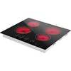 image:imageVEVOR Electric Cooktop 12 inch 2 Burners Builtin Electric Stove Top 3000W Ceramic Top Radiant Cooktop with 11 Heat Levels Glass Panel Knob Control 220240V Hard Wire No Plug24 IN4 BurnerKnob Control