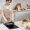 image:imageVEVOR Electric Cooktop 12 inch 2 Burners Builtin Electric Stove Top 3000W Ceramic Top Radiant Cooktop with 11 Heat Levels Glass Panel Knob Control 220240V Hard Wire No Plug12 IN