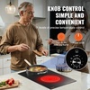 image:imageVEVOR Electric Cooktop 12 inch 2 Burners Builtin Electric Stove Top 3000W Ceramic Top Radiant Cooktop with 11 Heat Levels Glass Panel Knob Control 220240V Hard Wire No Plug12 IN2 BurnersKnob Control