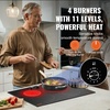 image:imageVEVOR Electric Cooktop 12 inch 2 Burners Builtin Electric Stove Top 3000W Ceramic Top Radiant Cooktop with 11 Heat Levels Glass Panel Knob Control 220240V Hard Wire No Plug24IN