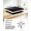 image:imageVEVOR Electric Cooktop 12 inch 2 Burners Builtin Electric Stove Top 3000W Ceramic Top Radiant Cooktop with 11 Heat Levels Glass Panel Knob Control 220240V Hard Wire No Plug24 IN4 BurnerKnob Control