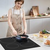 image:imageVEVOR Electric Cooktop 12 inch 2 Burners Builtin Electric Stove Top 3000W Ceramic Top Radiant Cooktop with 11 Heat Levels Glass Panel Knob Control 220240V Hard Wire No Plug24IN