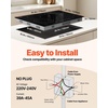 image:imageVEVOR Electric Radiant Cooktop 24in 2 Burners Builtin Electric Stove Top 1800W Ceramic Top Cooktop with Glass Panel Touch Control 9 Heat Level Residual Heat IndicatorTimer Child Lock 120V30 IN4 BurnerTouch Control