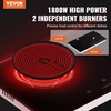 image:imageVEVOR Electric Radiant Cooktop 24in 2 Burners Builtin Electric Stove Top 1800W Ceramic Top Cooktop with Glass Panel Touch Control 9 Heat Level Residual Heat IndicatorTimer Child Lock 120V24 IN2 BurnerTouch Control
