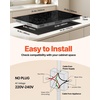 image:imageVEVOR Electric Radiant Cooktop 24in 2 Burners Builtin Electric Stove Top 1800W Ceramic Top Cooktop with Glass Panel Touch Control 9 Heat Level Residual Heat IndicatorTimer Child Lock 120V36 IN5 BurnerTouch Control