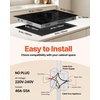 image:imageVEVOR Electric Radiant Cooktop 24in 2 Burners Builtin Electric Stove Top 1800W Ceramic Top Cooktop with Glass Panel Touch Control 9 Heat Level Residual Heat IndicatorTimer Child Lock 120V30 IN5 BurnerTouch Control