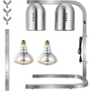 image:imageVEVOR Food Heat Lamp 500W Bulbs Commercial Food Warmer Light Electric Stainless Steel French Fry Heating Lamp FreeStanding Catering Food Warming Equipment for Kitchen Buffet Restaurant Silver