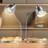 image:imageVEVOR Food Heat Lamp 500W Electric Commercial Food Warmer Light 2Head Stainless Steel French Fry Heating Lamp with 3 Bulbs Catering Food Warming Equipment for Kitchen Buffet Restaurant SilverTabletop