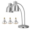 image:imageVEVOR Food Heat Lamp 500W Electric Commercial Food Warmer Light 2Head Stainless Steel French Fry Heating Lamp with 3 Bulbs Catering Food Warming Equipment for Kitchen Buffet Restaurant SilverTabletop