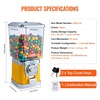 image:imageVEVOR Gumball Machine 17H Home Candy Vending Machine PC Gumball Dispenser Bubble Gum Machine for Game Stores Coin Operated Gumball Bank for Capsules Bouncy Balls Candy Yellow17inchYellow