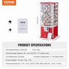 image:imageVEVOR Gumball Machine 21 inch Candy Vending Machine Dispenser 25Cent Vending Machines for Shopping Malls Supermarkets Amusement Parks Arcades Holds Up to 180 177 inch Spherical CandiesRed