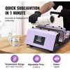 image:imageVEVOR Heat Press 12x10in Heat Press Machine Clamshell Sublimation Transfer Printer Fast Heatup Digital Precise Temperature Control Vinyl Heat Press for TShirts Bags Garments Mats Puzzles 650WPurple30oz