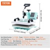 image:imageVEVOR Heat Press 12x10in Heat Press Machine Clamshell Sublimation Transfer Printer Fast Heatup Digital Precise Temperature Control Vinyl Heat Press for TShirts Bags Garments Mats Puzzles 650W12x10Green