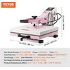 image:imageVEVOR Heat Press 15x15 High Pressure Heat Press Machine for T Shirts Slide Out Professional Heat Press for Sublimation Vinyl Heat Transfer Projects Heats Up Fast amp Evenly Green15x15Pink