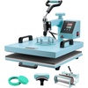 image:imageVEVOR Heat Press 15x15 inch 5 in 1 TShirt Cap Hat Mug Press Combo Tumbler Heat Press for plate Sublimation Green