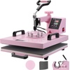 image:imageVEVOR Heat Press Machine 15x15 inch Heat Press Machine for TShirts 5 in 1 Heat Press with 30 OZ Tumbler Press Combo Tumbler Heat Press Machine Sublimation for Hat Cap Mug Plate Pink