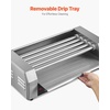 image:imageVEVOR Hot Dog Roller 30 Hot Dog 11 Rollers Stainless Steel Sausage Grill Cooker 1600W Commercial Hot Dog Machine with Dual Temp Control Cover Side Storage Box Removable Shelf amp Oil Drip Tray5 Rollers
