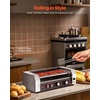 image:imageVEVOR Hot Dog Roller 30 Hot Dog 11 Rollers Stainless Steel Sausage Grill Cooker 1600W Commercial Hot Dog Machine with Dual Temp Control Cover Side Storage Box Removable Shelf amp Oil Drip Tray5 Rollers