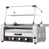 image:imageVEVOR Hot Dog Roller 30 Hot Dog 11 Rollers Stainless Steel Sausage Grill Cooker 1950W Hot Dog Machine with Bun Warmer Cover 3 Temp Control Side Storage Box Oil Drip Tray for Home amp Commercial7 RollersBun Warmer