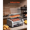 image:imageVEVOR Hot Dog Roller 30 Hot Dog 11 Rollers Stainless Steel Sausage Grill Cooker 1950W Hot Dog Machine with Bun Warmer Cover 3 Temp Control Side Storage Box Oil Drip Tray for Home amp Commercial7 RollersBun Warmer