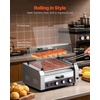 image:imageVEVOR Hot Dog Roller 30 Hot Dog 11 Rollers Stainless Steel Sausage Grill Cooker 1950W Hot Dog Machine with Bun Warmer Cover 3 Temp Control Side Storage Box Oil Drip Tray for Home amp Commercial11 RollersBun Warmer