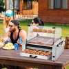 image:imageVEVOR Hot Dog Roller 30 Hot Dog 11 Rollers Stainless Steel Sausage Grill Cooker 1950W Hot Dog Machine with Bun Warmer Cover 3 Temp Control Side Storage Box Oil Drip Tray for Home amp Commercial11 RollersBun Warmer