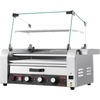 image:imageVEVOR Hot Dog Roller 30 Hot Dog 11 Rollers Stainless Steel Sausage Grill Cooker 1950W Hot Dog Machine with Bun Warmer Cover 3 Temp Control Side Storage Box Oil Drip Tray for Home amp Commercial7 RollersBun Warmer