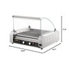 image:imageVEVOR Hot Dog Roller 7 Rollers 18 Hot Dogs Capacity 1050W Stainless Sausage Grill Cooker Machine with Dual Temp Control Glass Hood Acrylic Cover Bun Warmer Shelf Removable Oil Drip Tray ETL Certified  Stainless Machine with Dual Temp Control Glass Hood Acrylic Cover Bun Warmer Shelf Removable Oil Drip Tray ETL Certified11 Roller