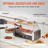 image:imageVEVOR Hot Dog Roller 7 Rollers 18 Hot Dogs Capacity 1050W Stainless Sausage Grill Cooker Machine with Dual Temp Control Glass Hood Acrylic Cover Bun Warmer Shelf Removable Oil Drip Tray ETL Certified  Stainless Machine with Dual Temp Control Glass Hood Acrylic Cover Bun Warmer Shelf Removable Oil Drip Tray ETL Certified5 RollersCover