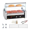 image:imageVEVOR Hot Dog Roller 7 Rollers 18 Hot Dogs Capacity 1050W Stainless Sausage Grill Cooker Machine with Dual Temp Control Glass Hood Acrylic Cover Bun Warmer Shelf Removable Oil Drip Tray ETL Certified  Stainless Machine with Dual Temp Control Glass Hood Acrylic Cover Bun Warmer Shelf Removable Oil Drip Tray ETL Certified7 RollersCover