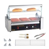 image:imageVEVOR Hot Dog Roller 7 Rollers 18 Hot Dogs Capacity 1050W Stainless Sausage Grill Cooker Machine with Dual Temp Control Glass Hood Acrylic Cover Bun Warmer Shelf Removable Oil Drip Tray ETL Certified  Stainless Machine with Dual Temp Control Glass Hood Acrylic Cover Bun Warmer Shelf Removable Oil Drip Tray ETL Certified5 RollersCover
