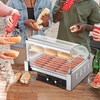 image:imageVEVOR Hot Dog Roller 7 Rollers 18 Hot Dogs Capacity 1050W Stainless Sausage Grill Cooker Machine with Dual Temp Control Glass Hood Acrylic Cover Bun Warmer Shelf Removable Oil Drip Tray ETL Certified  Stainless Machine with Dual Temp Control Glass Hood Acrylic Cover Bun Warmer Shelf Removable Oil Drip Tray ETL Certified11 Roller