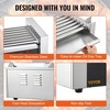 image:imageVEVOR Hot Dog Roller 7 Rollers 18 Hot Dogs Capacity 1050W Stainless Sausage Grill Cooker Machine with Dual Temp Control Glass Hood Acrylic Cover Bun Warmer Shelf Removable Oil Drip Tray ETL Certified  Stainless Machine with Dual Temp Control Glass Hood Acrylic Cover Bun Warmer Shelf Removable Oil Drip Tray ETL Certified7 RollersCover