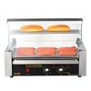 image:imageVEVOR Hot Dog Roller 7 Rollers 18 Hot Dogs Capacity 1050W Stainless Sausage Grill Cooker Machine with Dual Temp Control Glass Hood Acrylic Cover Bun Warmer Shelf Removable Oil Drip Tray ETL Certified  Stainless Machine with Dual Temp Control Glass Hood Acrylic Cover Bun Warmer Shelf Removable Oil Drip Tray ETL Certified7 RollersCover