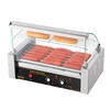 image:imageVEVOR Hot Dog Roller 7 Rollers 18 Hot Dogs Capacity 1050W Stainless Sausage Grill Cooker Machine with Dual Temp Control Glass Hood Acrylic Cover Bun Warmer Shelf Removable Oil Drip Tray ETL Certified  Stainless Machine with Dual Temp Control Glass Hood Acrylic Cover Bun Warmer Shelf Removable Oil Drip Tray ETL Certified7 RollersCover