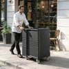 image:imageVEVOR Insulated Food Pan Carrier 95 Qt NonElectrical Food Warmer with Wheel amp 304 Stainless Steel Latch LLDPE Stackable Hot Box for Various Pan SizesNOT Included Fit Catering BBQ EventBlack5 Inch