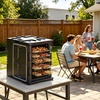 image:imageVEVOR Insulated Food Pan Carrier 95 Qt NonElectrical Food Warmer with Wheel amp 304 Stainless Steel Latch LLDPE Stackable Hot Box for Various Pan SizesNOT Included Fit Catering BBQ EventBlack256 x 177 x 244 in