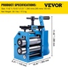 image:imageVEVOR Jewelry Press 75mm Width 3in1 Functionality Gear Ratio 12 Adjustable 00365mm Press Thickness Ideal for Crafting Metal Jewelry Sheets Squares Wires and SemicirclesBlue